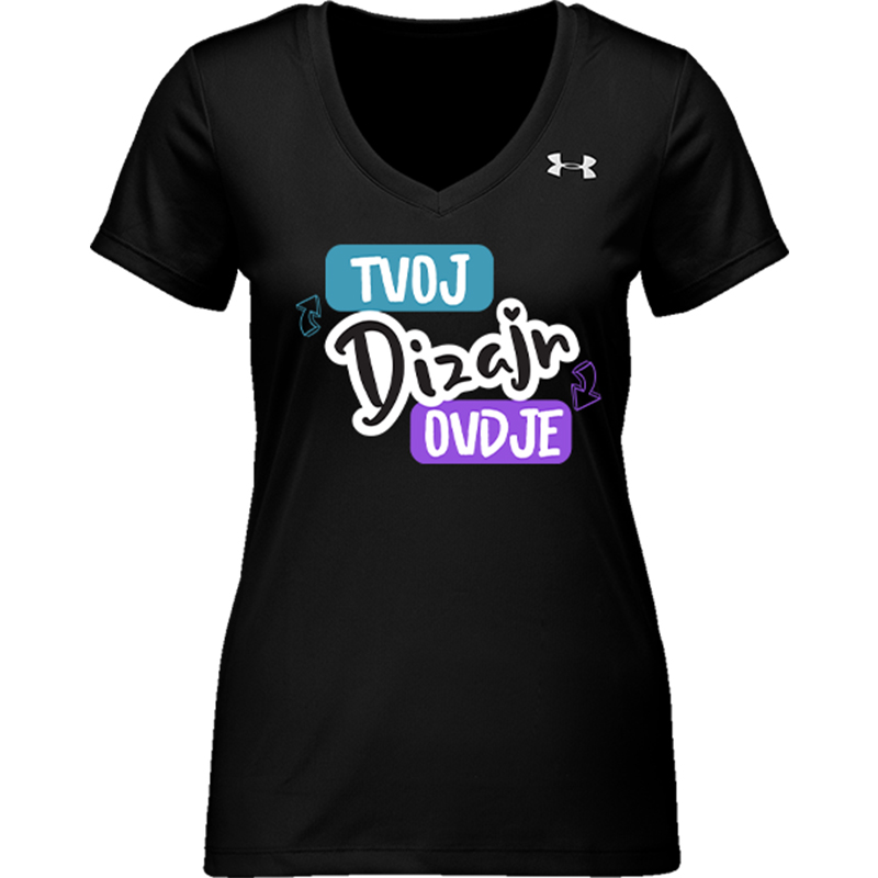 Tisak na Ženskoj Under Armour Sportskoj Majici s V-izrezom - puppynator.hr