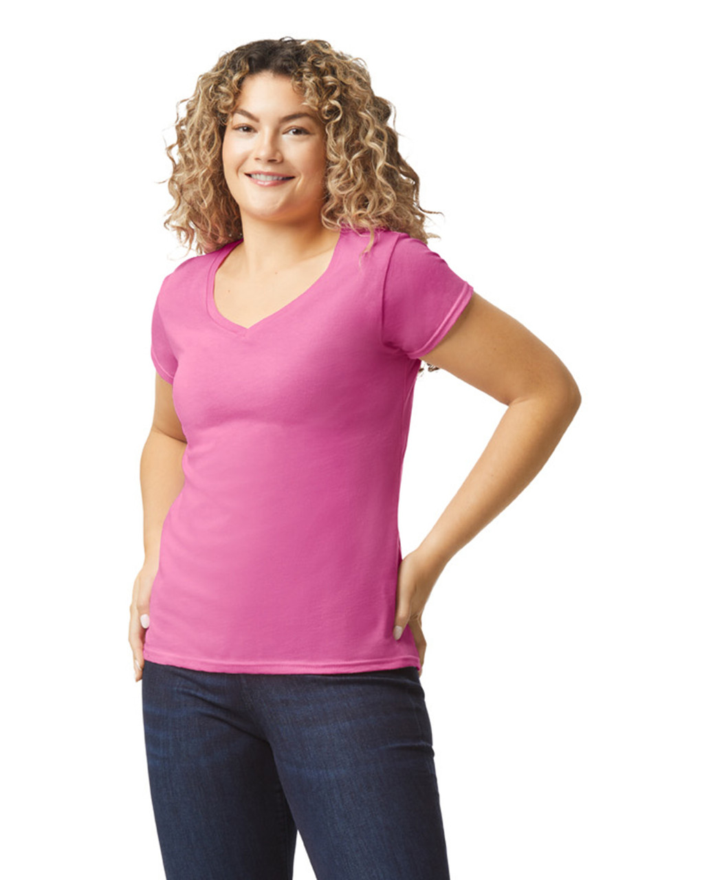 Ženska Majica Gildan s V-izrezom za Tisak po Želji