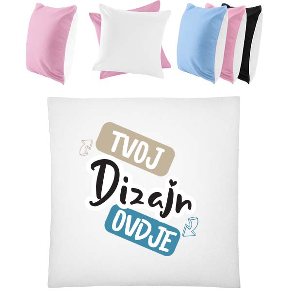 Četvrtasti Jastuk u Boji s Tiskom po Želji