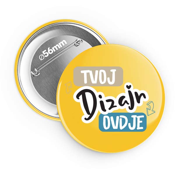 Bedž s Tiskom 56 mm - Dizajniraj Bedž Online