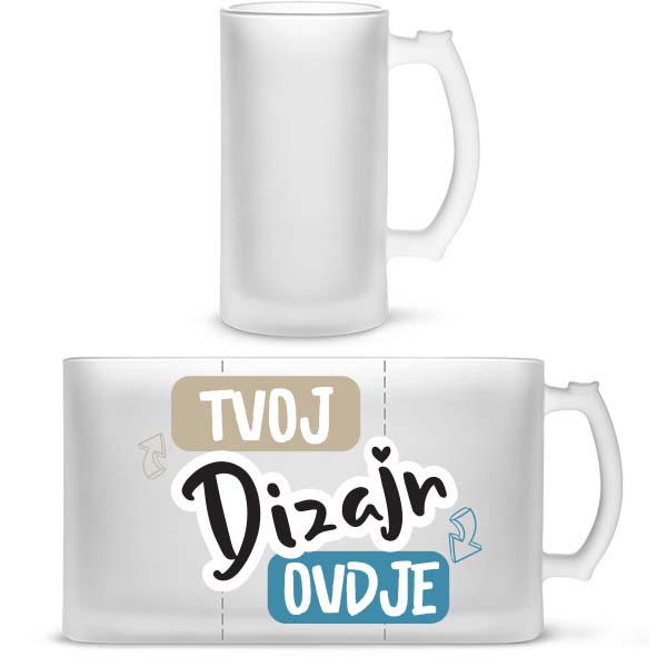 Tisak na čašu za pivo s po želji - natpis, slika foto