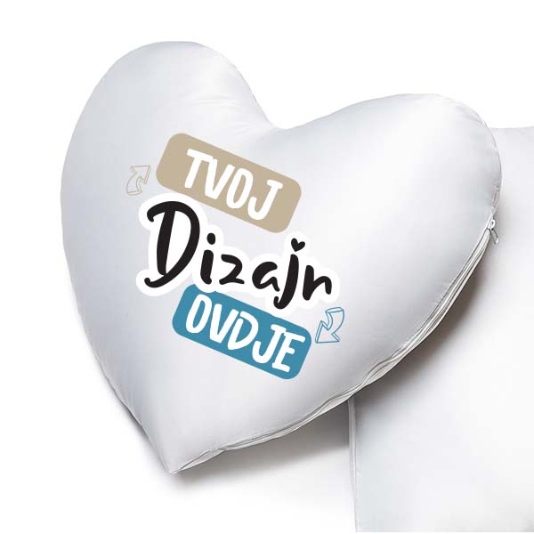 Dizajniraj Jastuk u obliku Srca s Tiskom, Fotografijom i Natpisom 