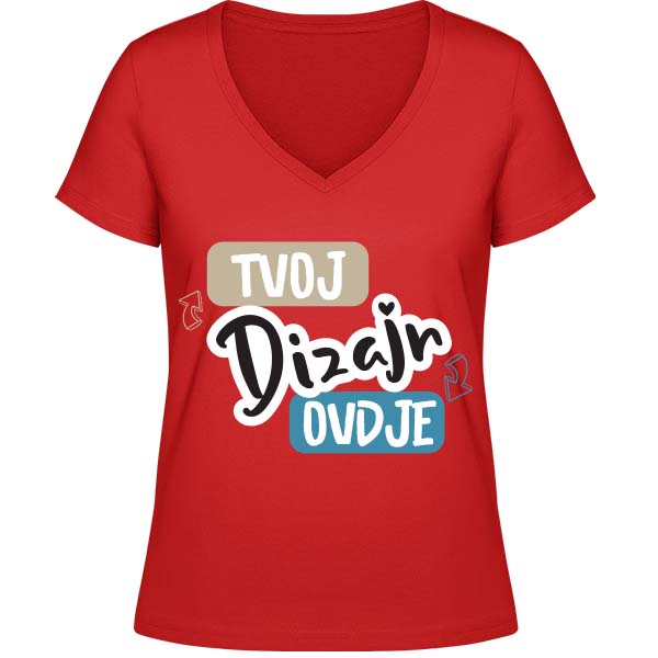 Tisak na ženske majice s v izrezom