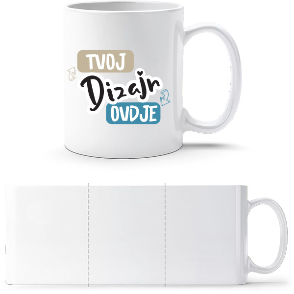  Bijela FotoŠalica s Tiskom po želji na puppynator.hr