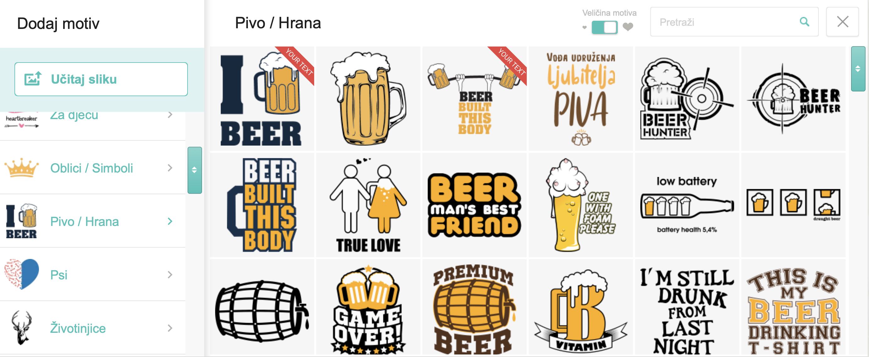 Motivi za pivske majice s tiskom i natpisom po želji - puppynator.hr