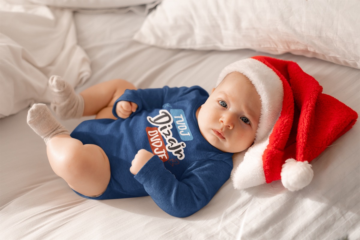 Bodi za bebe s božćnim uzorkom na puppynator.hr