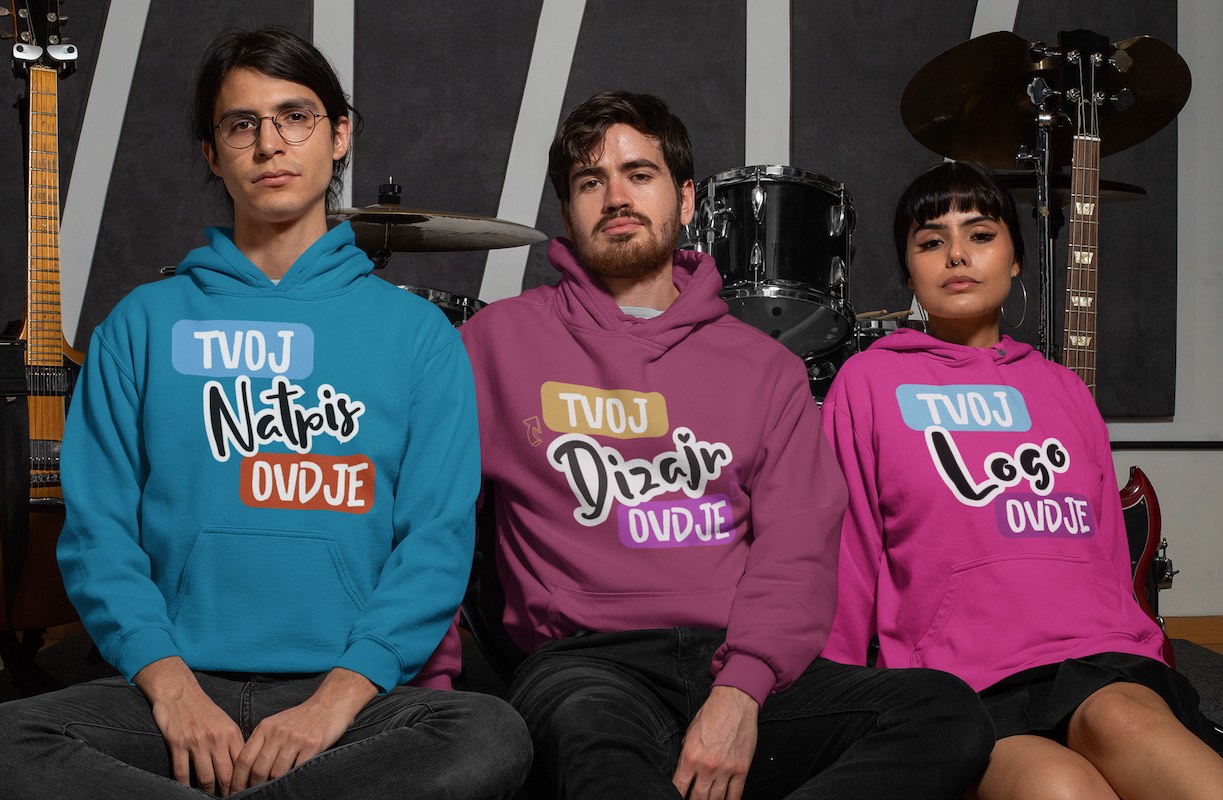 Festivalske dukse - natpis, fotografija ili logo izvođača po želji