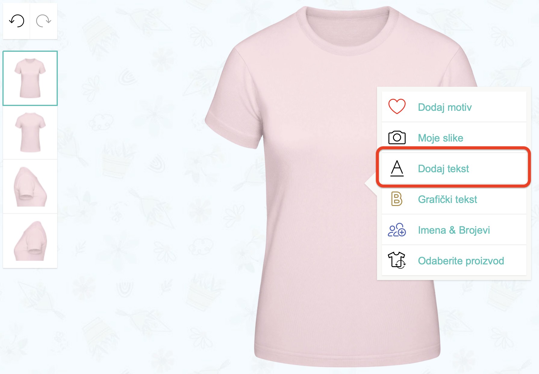 Kako dodati i urediti tekst (natpis) na majici?