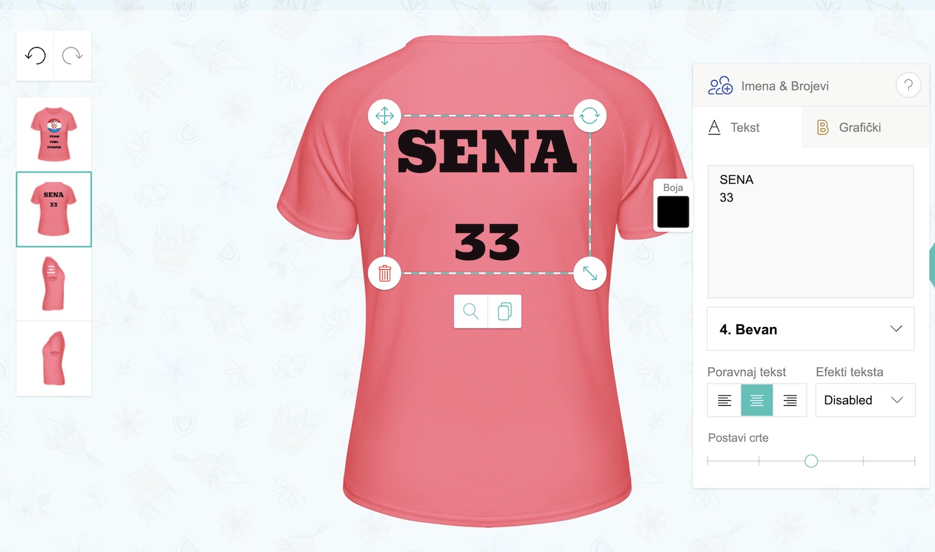 Kreiraj dizajn timske majice