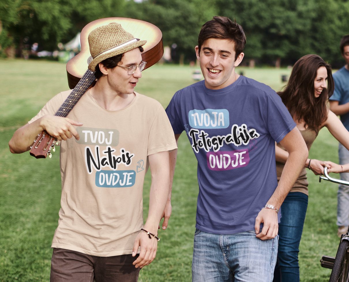 Festivalska majica s natpisom i fotografijom benda - puppynator.hr