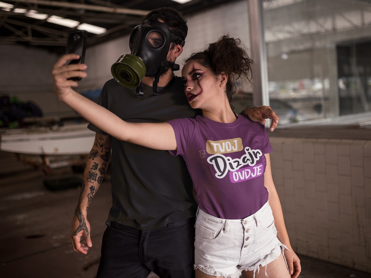 Ženski tisak za Noć vještica na zastrašujućoj majici - puppynator.hr