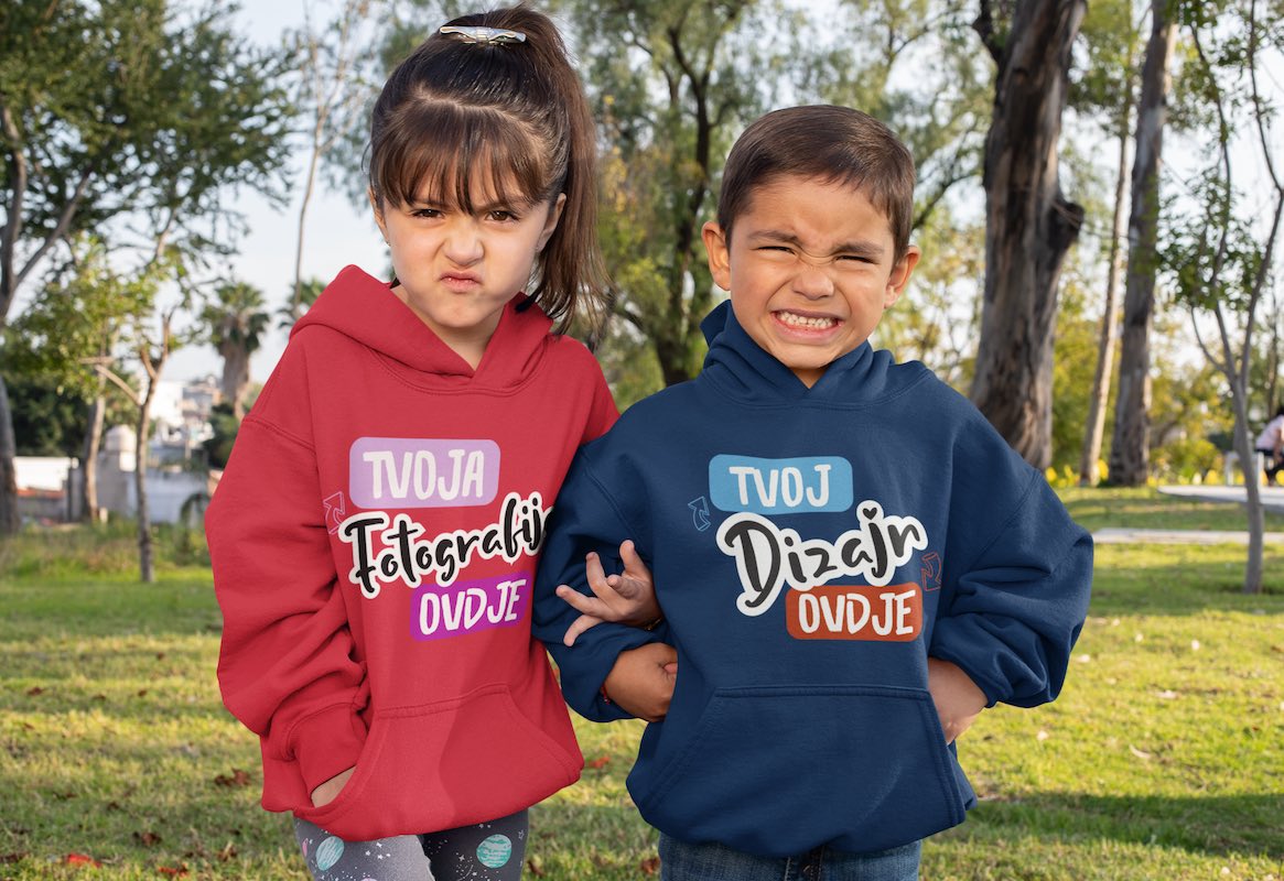 Dječja hoodie majica s personaliziranim natpisom i slikom - puppynator.hr